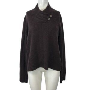 ST JOHN SPORT - WOMEN'S LARGE- BROWN LONG SLEEVE 100% CASHMERE PULL-OVER SWEATER
